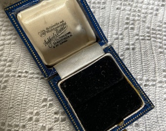 Antique Ring Box Vintage Blue Jewellery Jewelry Case Wedding Engagement Stratford
