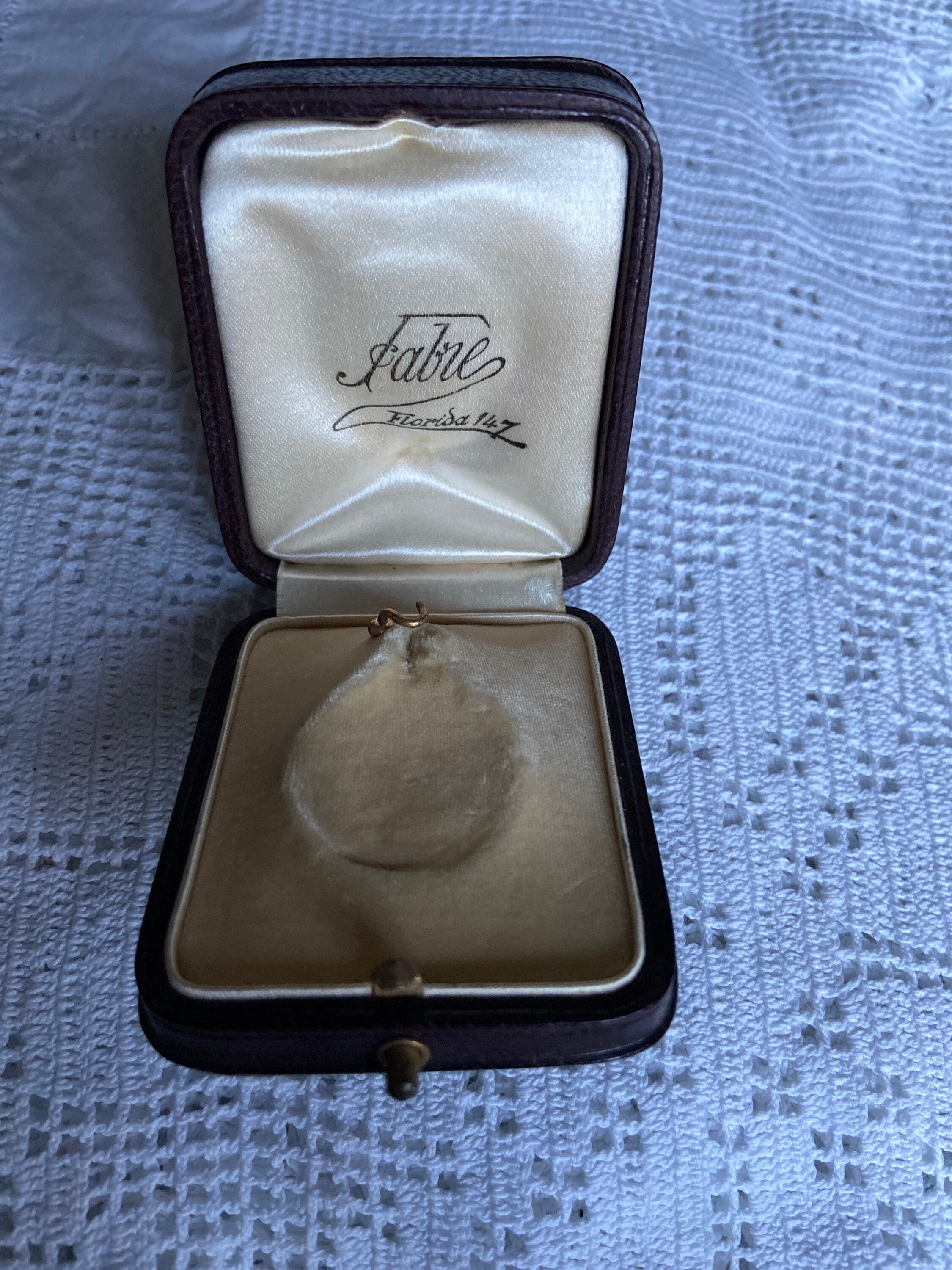 Antique Jewellery Box Rare Vintage Necklace Pendant Jewelry Case Buenos Aires Fabre