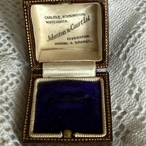 Antique Ring Box Vintage Brown Jewellery Jewelry Case Wedding Engagement Johnston & Court