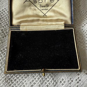 Antique Jewellery Box Vintage Jewelry Case Asprey Bond Street Black Velvet Lined