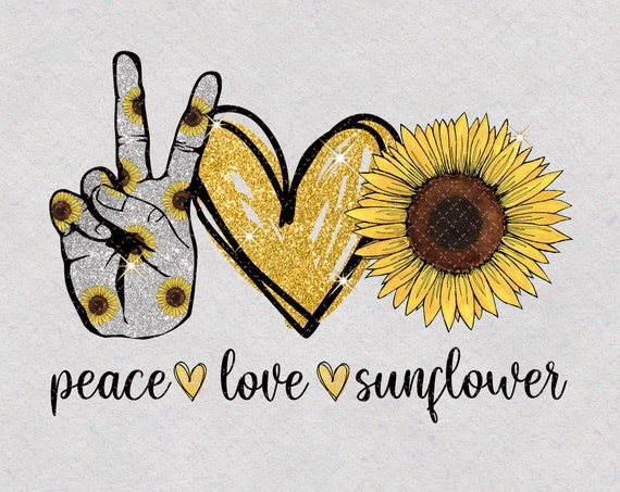 Peace Love Sunflower PNG Sunflower Sunflower Gift Mom Gift | Etsy