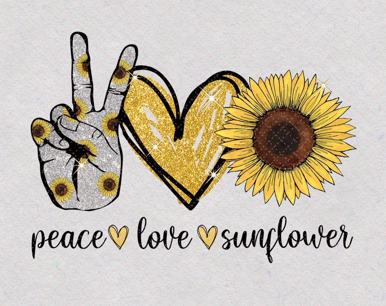 Download Peace Love Sunflower PNG Sunflower Sunflower Gift Mom Gift ...
