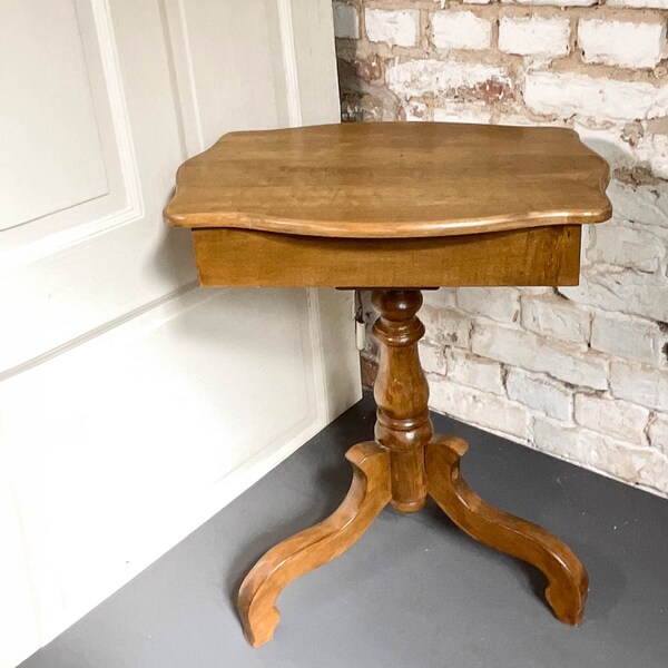 Side table, sewing table antique, wood, around 1900