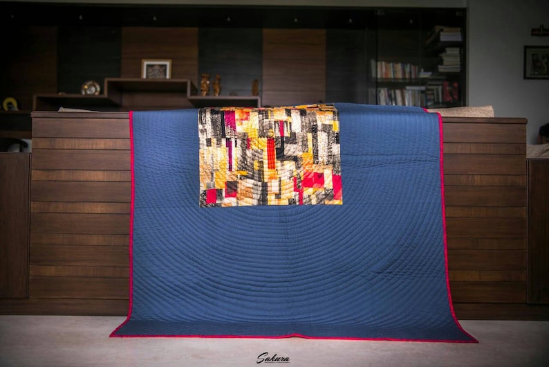 Modern Throw Quilt, Gray Quilt, Gold Quilt, Couch Throw, Spiral Quilt ...