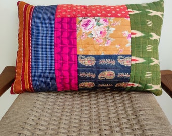 Funda de almohada acolchada tipo patchwork, funda de almohada decorativa, funda de almohada decorativa