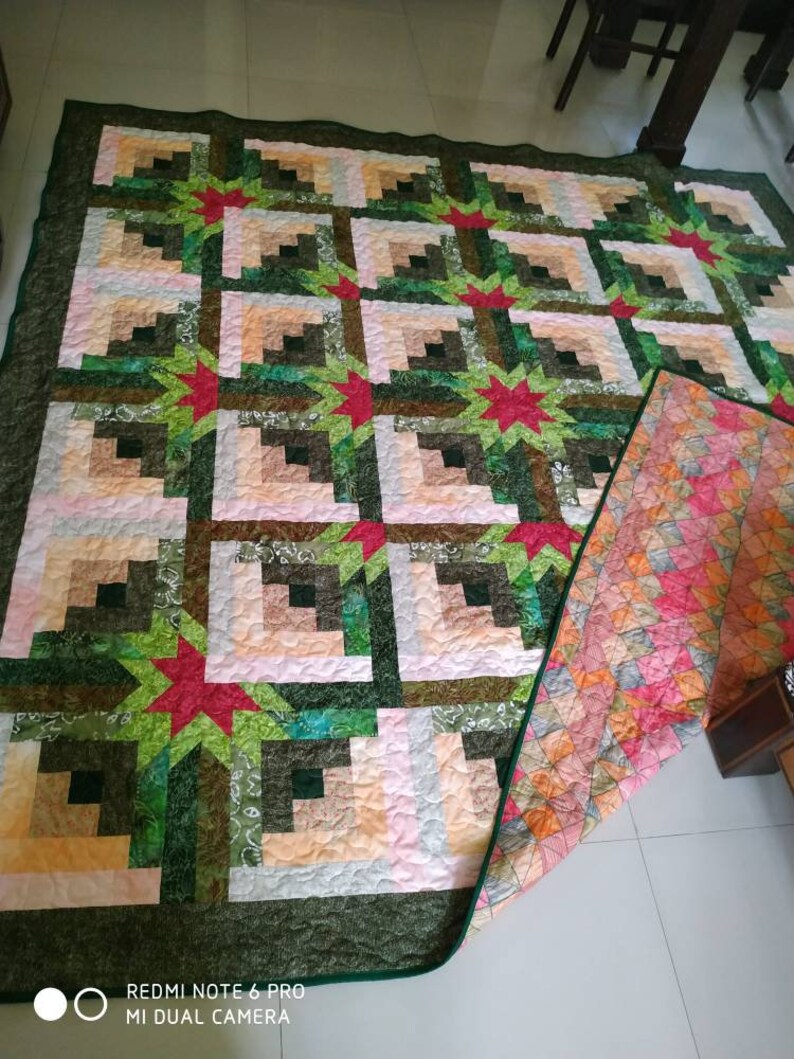 Christmas quilt King size quilt patchwork quilt handmade Etsy