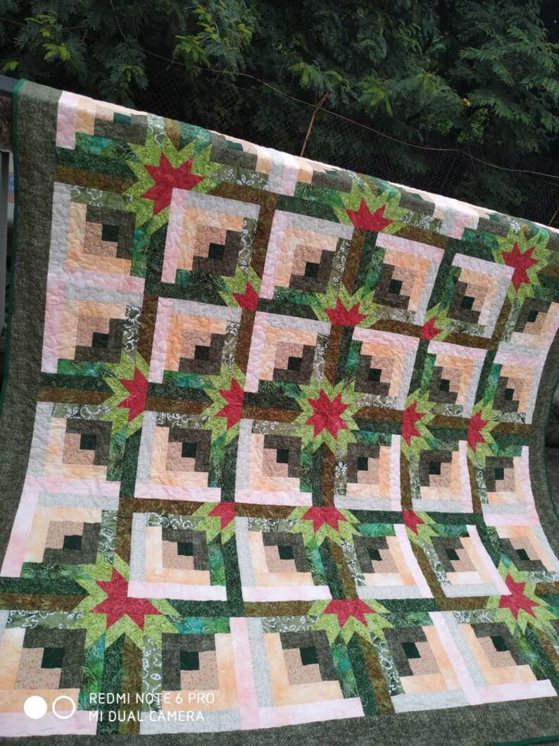 Christmas quilt King size quilt patchwork quilt handmade Etsy