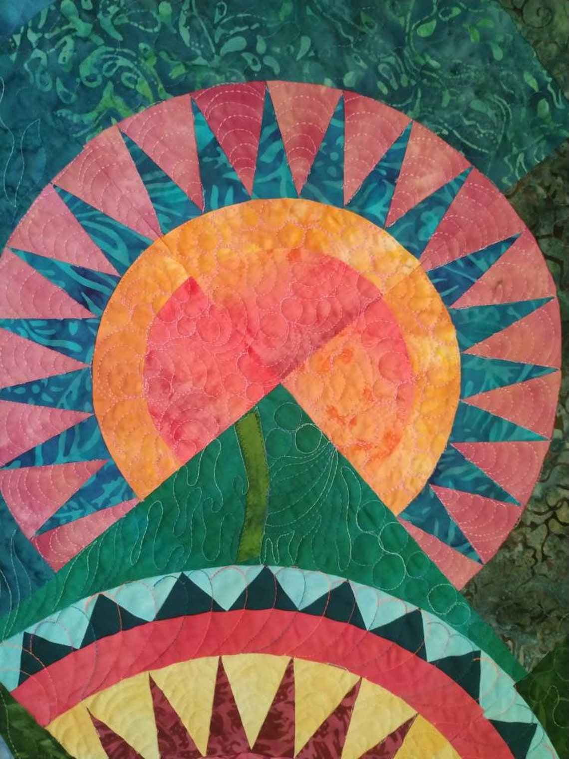 Wall Art Quilt Colorful Art Quilt Textile Art Contemporary Etsy