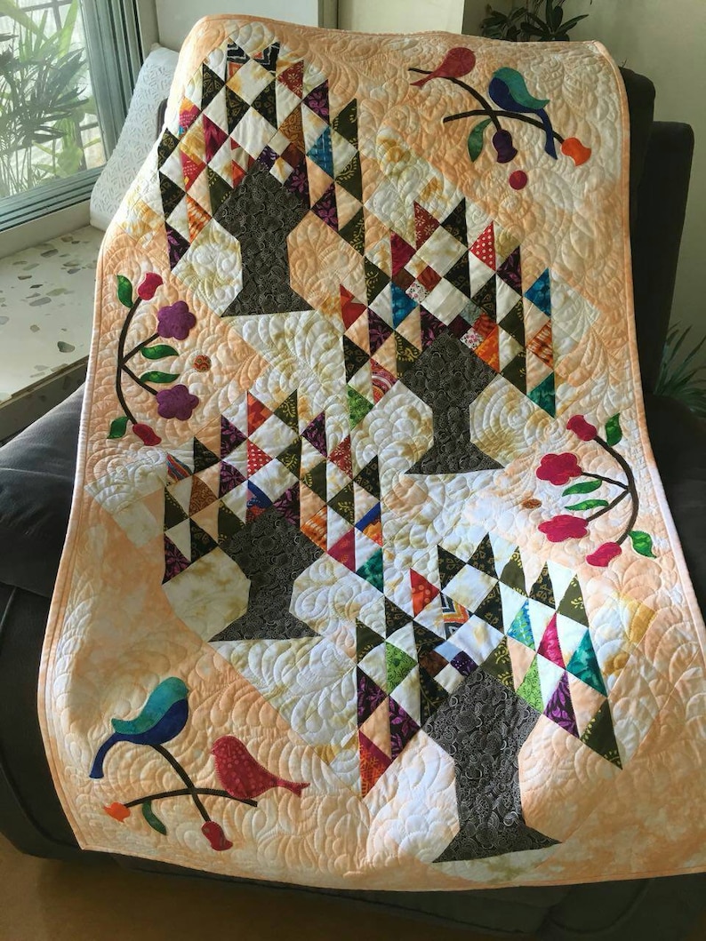 Wall art quilt tree of life wall quilt quilted wall Etsy