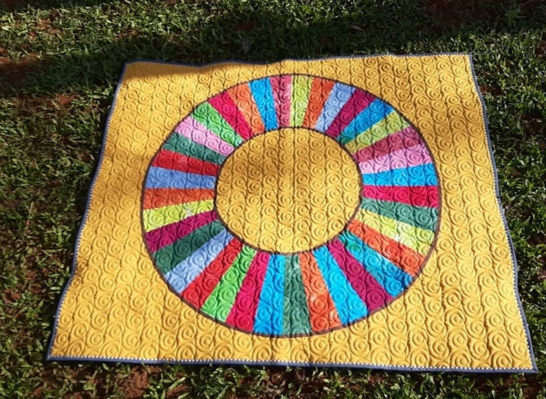 rainbow quilt donut quilt ombre q homemade quilt sale couch throw modern quilt Modern throw quilt patchwork quilt sale rainbow quilt