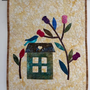 House coffee table decor, wall art house quilt, homemade quilt sale, beautiful table topper, doll quilt, tapestry, quilted wall hanging