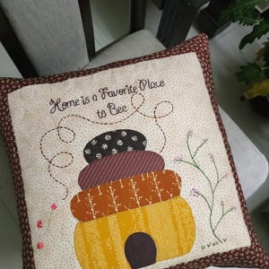 Honey bee decor, cushion cover for 16inch square cushion.