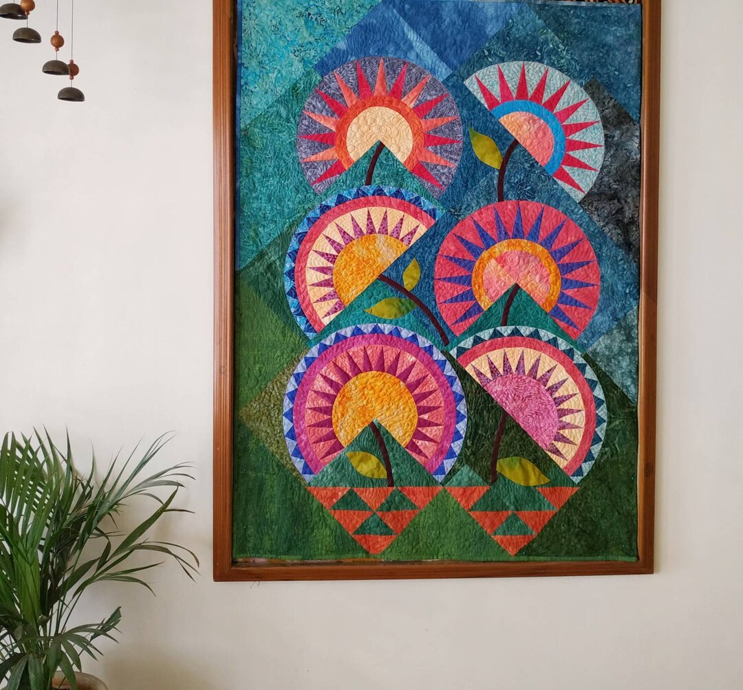 Wall Art Quilt Colorful Art Quilt Textile Art Contemporary Etsy