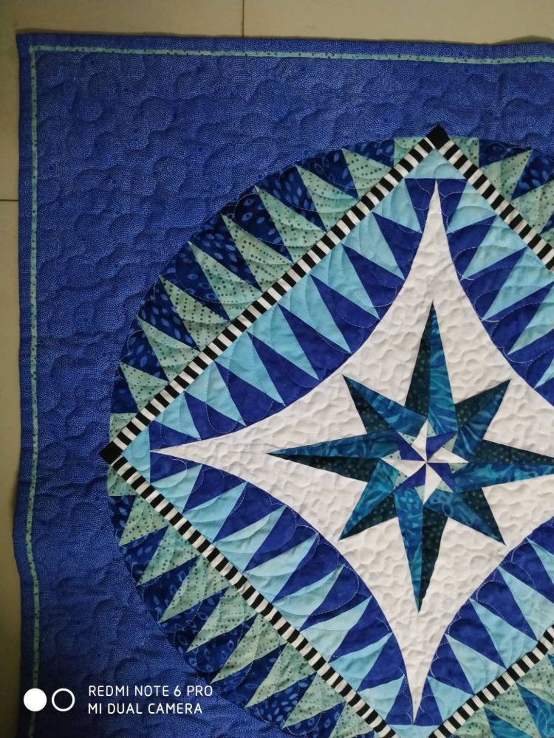 Blue Wall Art Quilted Wall Hanging Blue Quilt Star Quilt | Etsy