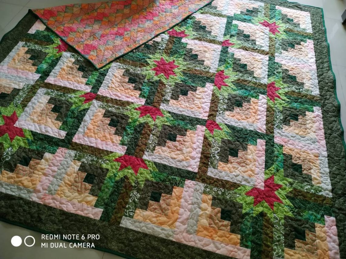 Christmas Quilt King Size Quilt Patchwork Quilt Handmade Etsy