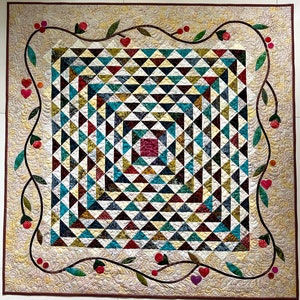 Classic design wall quilt, quilted wall art, traditional quilt, reproduction quilt, primitive decor, rustic home decor, handmade quilt sale