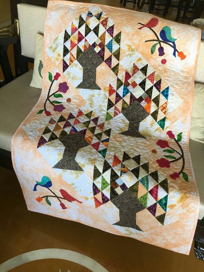 Wall art quilt tree of life wall quilt quilted wall Etsy