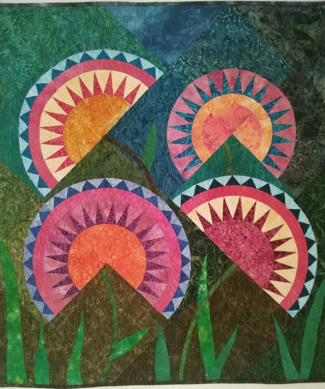 Wall Art Quilt Colorful Art Quilt Textile Art Contemporary Etsy