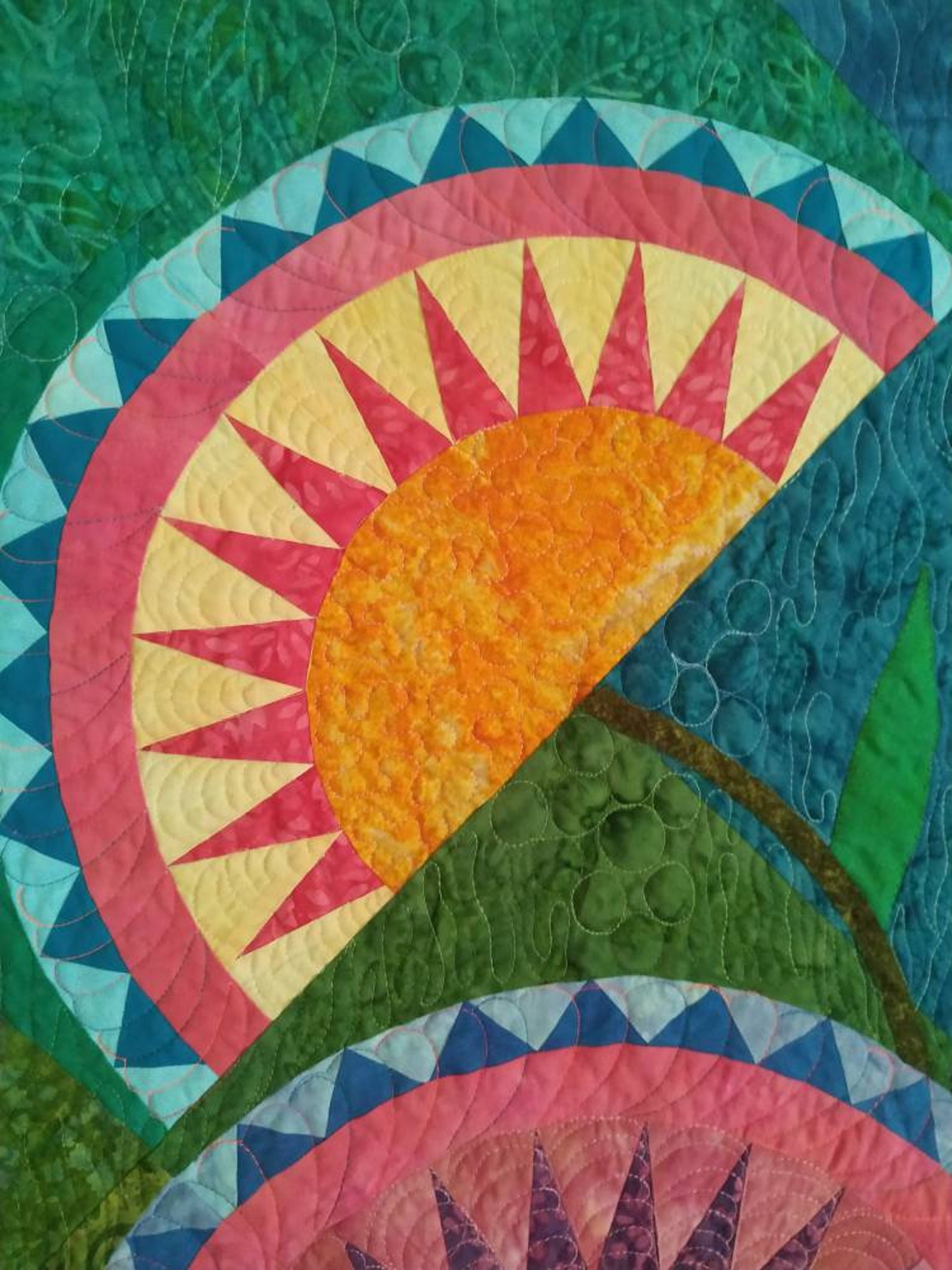 Wall Art Quilt Colorful Art Quilt Textile Art Contemporary Etsy