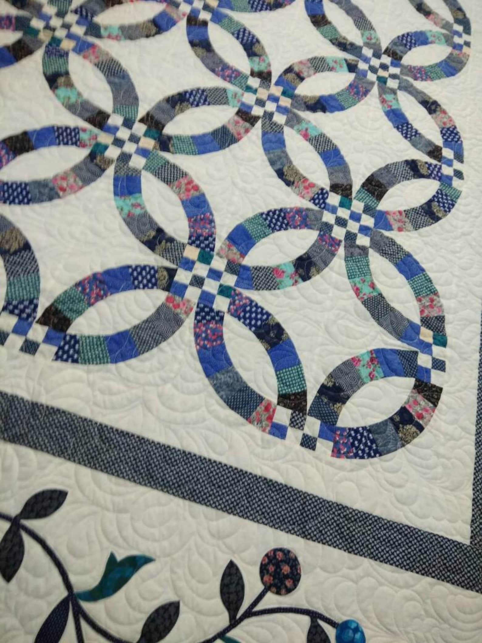 Double Wedding Ring Quilt Queen Size Quilt Homemade Quilt Etsy