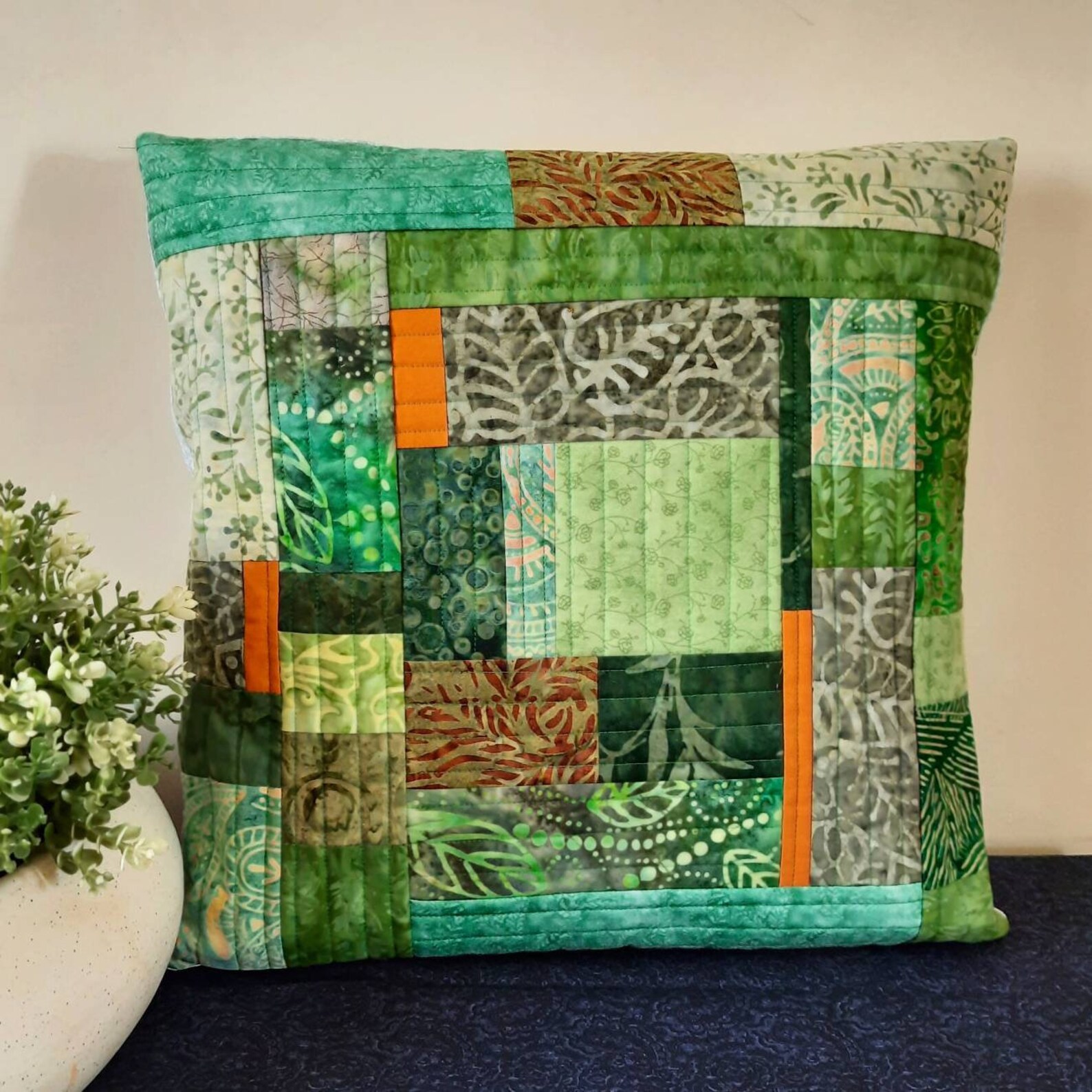 Quilted Pillow Sham, Euro Size Sham, Modern Pillow Sham Custom Pillow