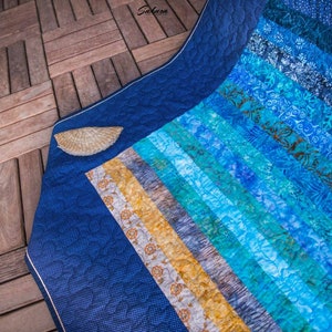 Ocean Quilt, Stary Night Quilt, Full Size Quilt, Moon Quilt, Handmade ...