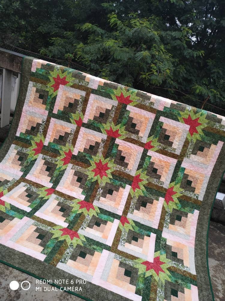 Christmas Quilt King Size Quilt Patchwork Quilt Handmade Etsy