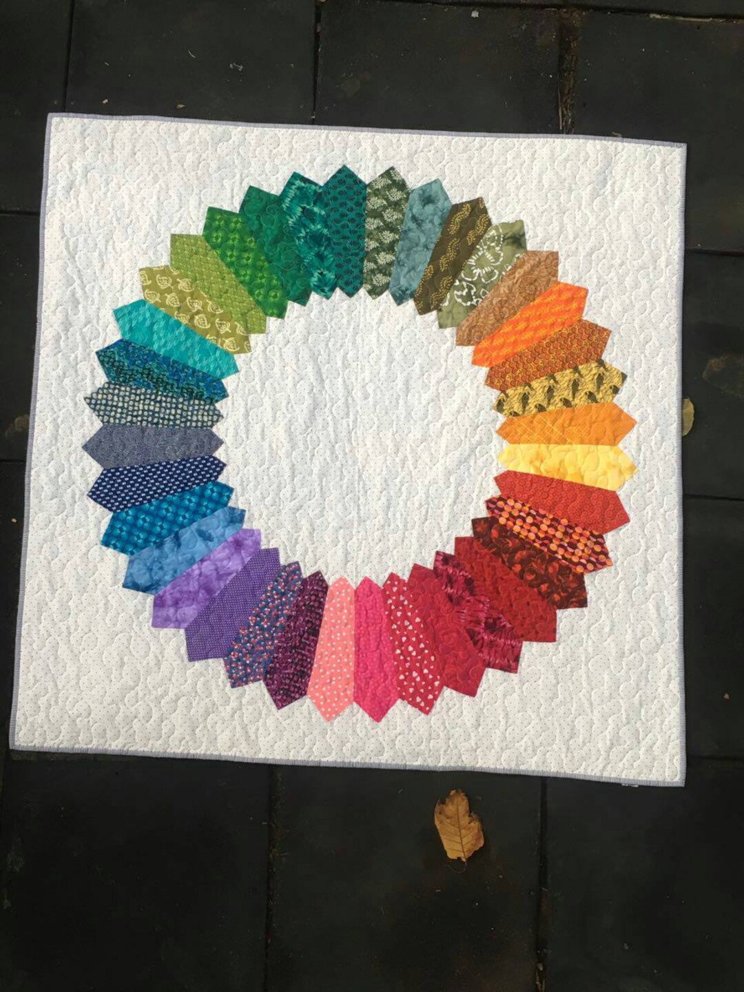 Rainbow Throw Quilt, Modern Throw, Color Wheel Quilt, Couch Throw Quilt ...