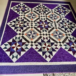 Purple king size quilt, Queen size quilt, bed quilt, custom queen quilt, wedding gift, gift for her, handmade quilt sale, homemade quilt
