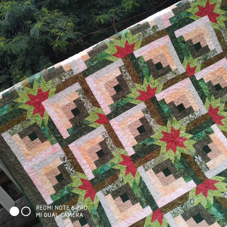 Christmas Quilt King Size Quilt Patchwork Quilt Handmade Etsy