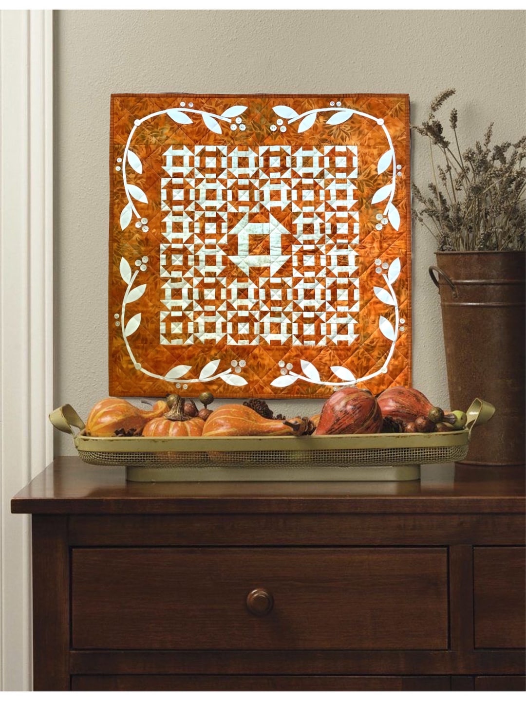 Cheddar Decor, Quilted Table Topper, Quilted Wall Art, Small Quilt