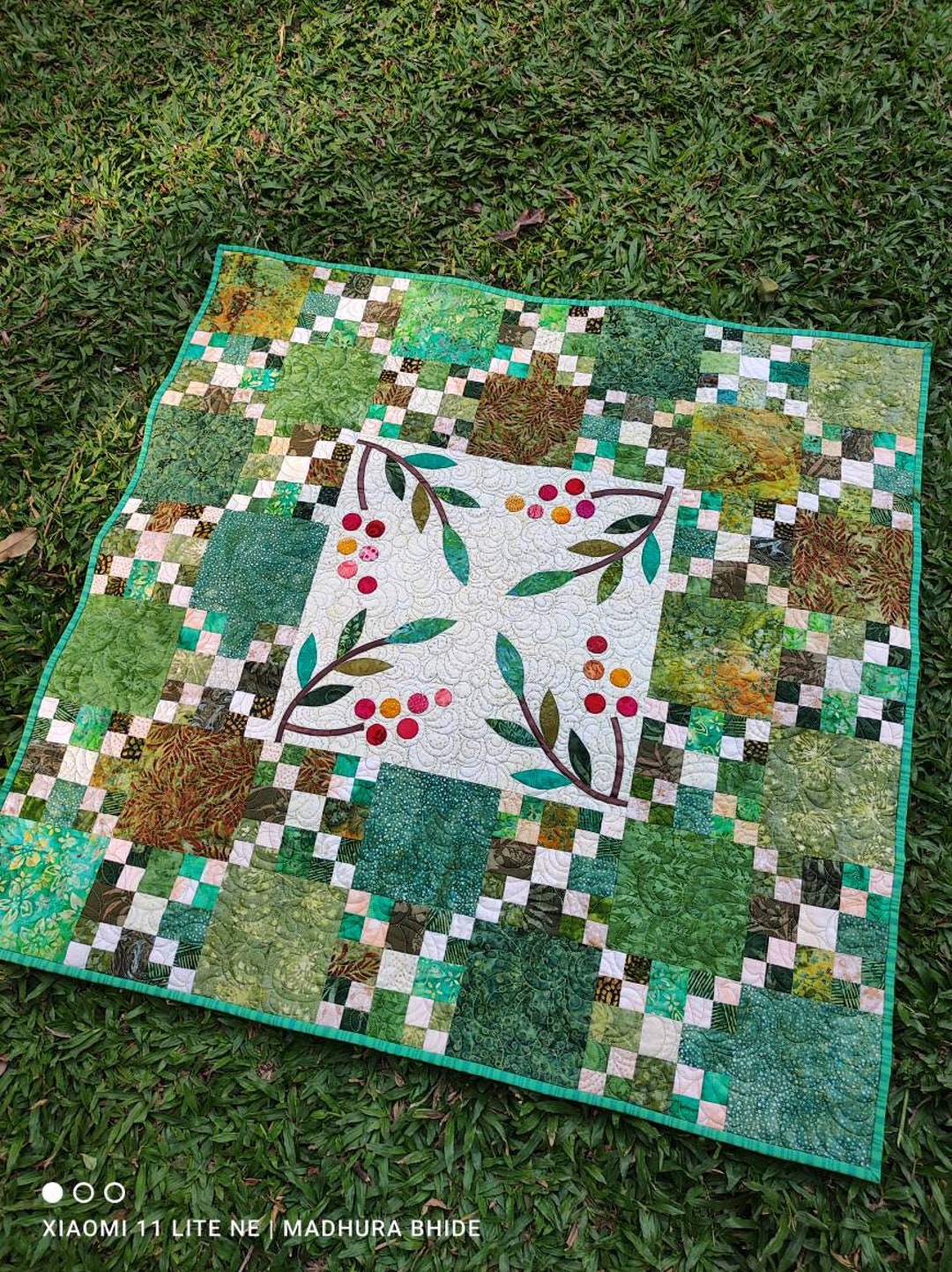 Green Throw Quilt, Quilted Wall Art, Wall Quilt Quilt Sale, Tree Quilt ...