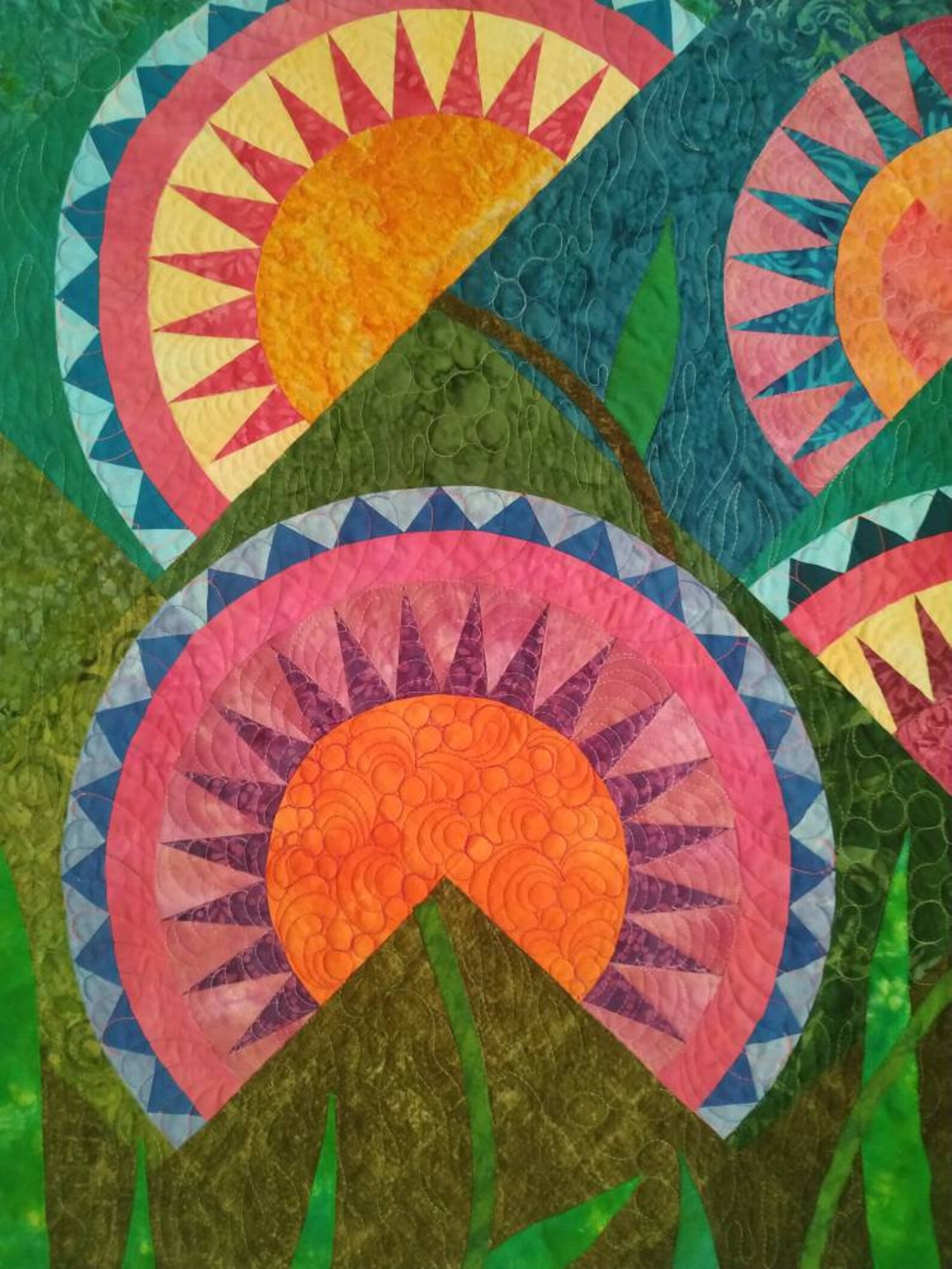 Wall Art Quilt Colorful Art Quilt Textile Art Contemporary Etsy