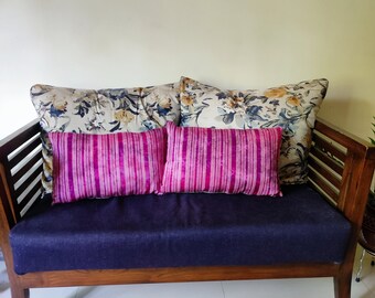 Purple colour lumber pillow set, purple silk decor,