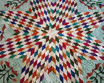 Lone star quilt, king size quilt, Bethlehem star quilt, Queen size quilt, Heirloom Quilt, wedding gift, Handmade quilt, traditional quilt