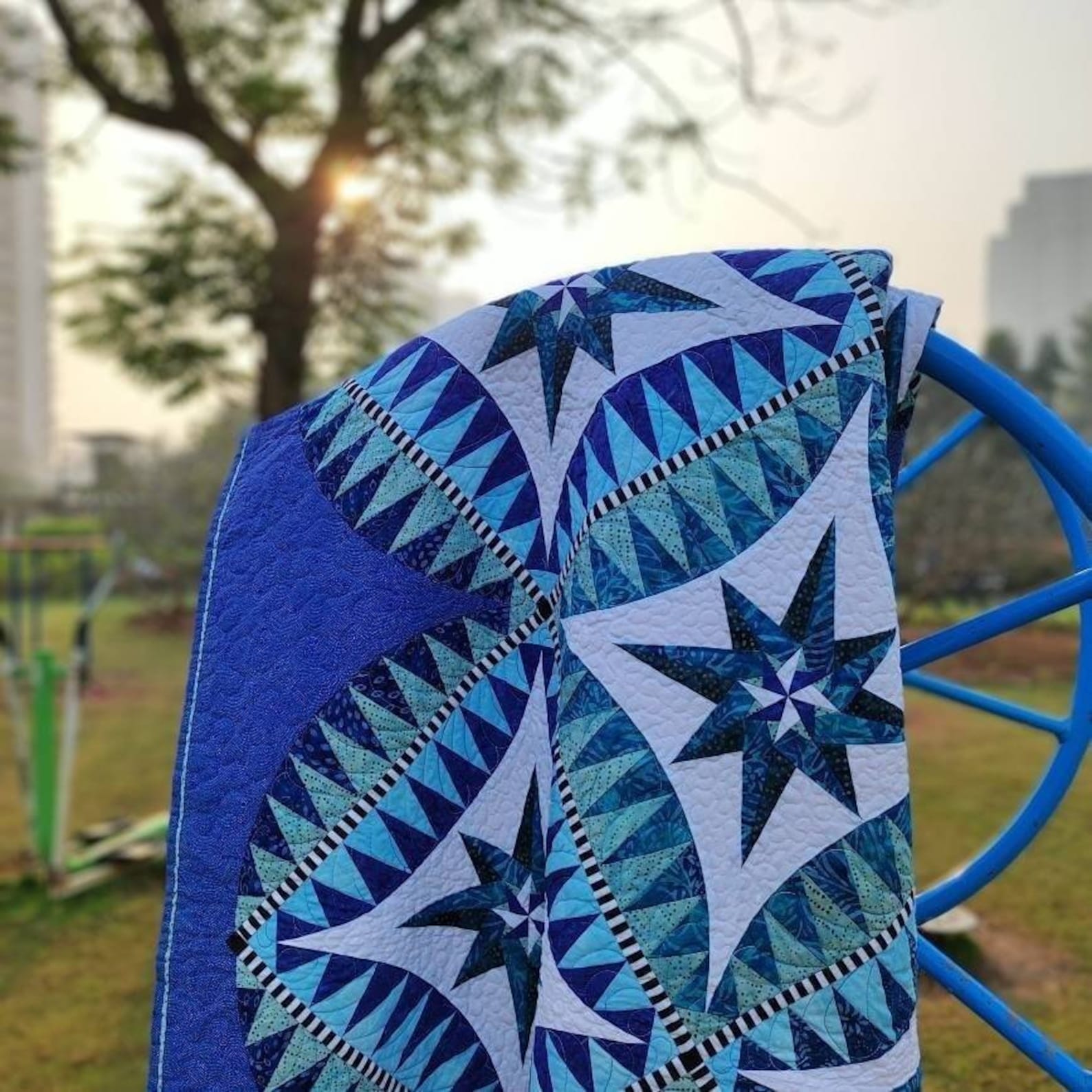 Blue Wall Art Quilted Wall Hanging Blue Quilt Star Quilt - Etsy