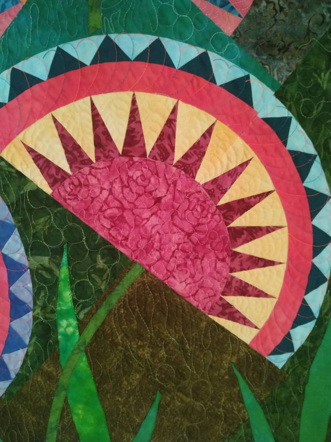 Wall Art Quilt Colorful Art Quilt Textile Art Contemporary Etsy