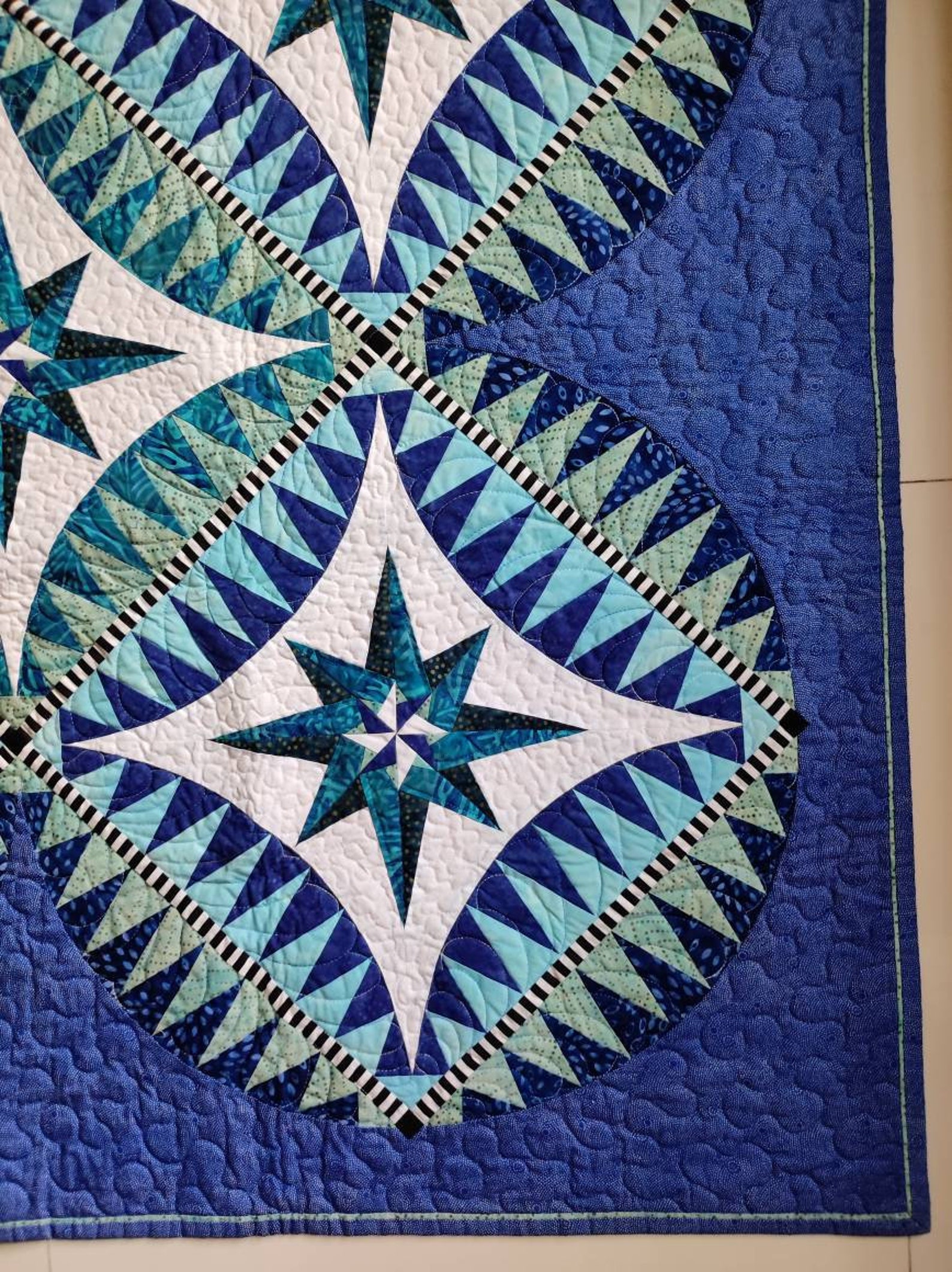 Blue Wall Art Quilted Wall Hanging Blue Quilt Star Quilt - Etsy