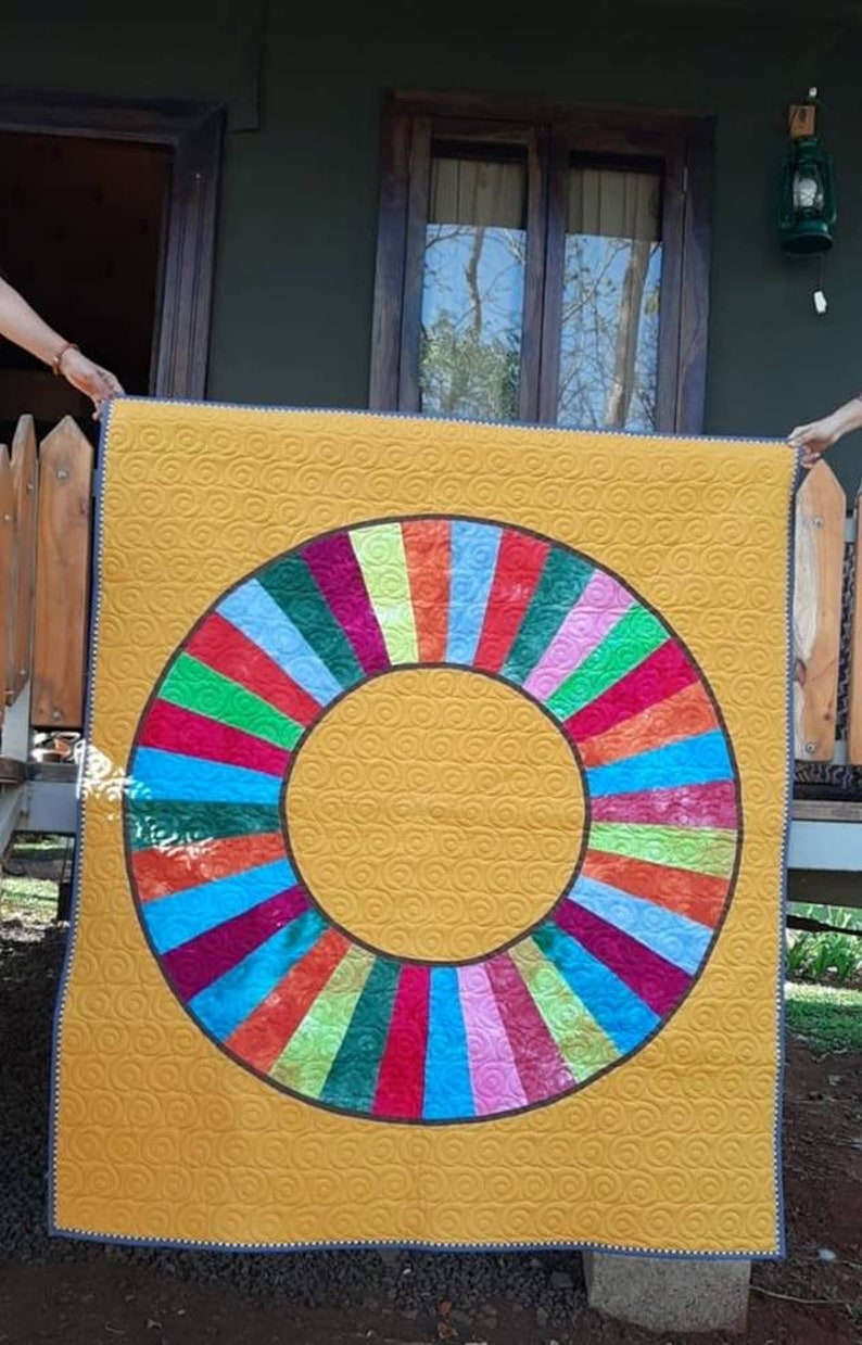 rainbow quilt donut quilt ombre q homemade quilt sale couch throw modern quilt Modern throw quilt patchwork quilt sale rainbow quilt