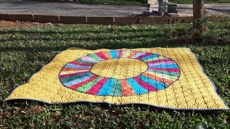 rainbow quilt donut quilt ombre q homemade quilt sale couch throw modern quilt Modern throw quilt patchwork quilt sale rainbow quilt