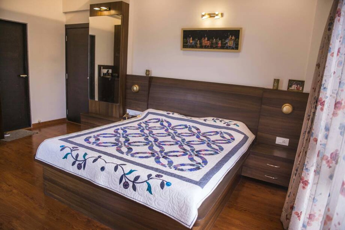 Double Wedding Ring Quilt Queen Size Quilt Homemade Quilt Etsy India