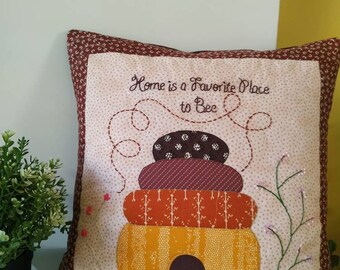 Honey bee decor, cushion cover for 16inch square cushion.