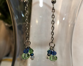 Blue Green Diamond Shaped Earrings Ireland Seattle Sounders Seattle Seahawks Clear