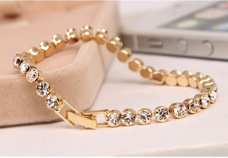 Crystal bracelet and gold vintage chic