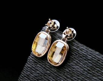 Sparkling Champagne crystal earrings