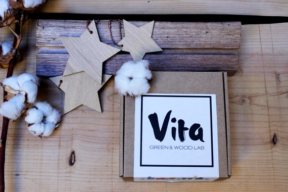 100 pezzi Natale artigianato biglietti per matrimoni GIVBRO Decorazioni in legno a forma di stella scrapbooking