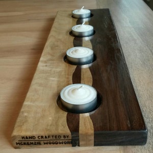 HARMONY Walnut & Maple tealight candle holder image 2