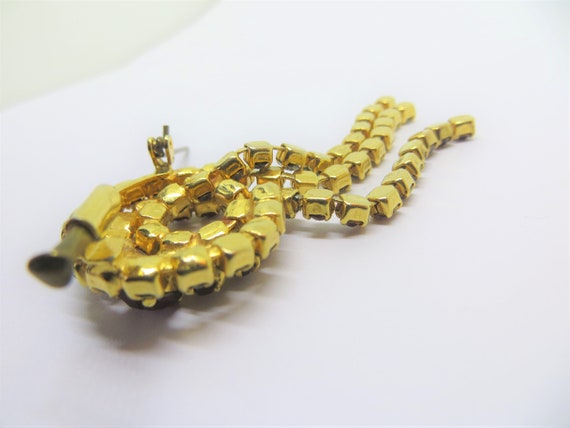 Vintage Bold Ruby Red Rhinestone Articulated Broo… - image 5