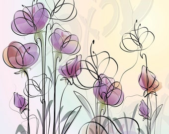 Vector FLOWERS, flora, square, 210x210cm /82.67 in/, AI, eps, pdf, jpg, svg, png Download, Digital, not for cut machine, discount coupons