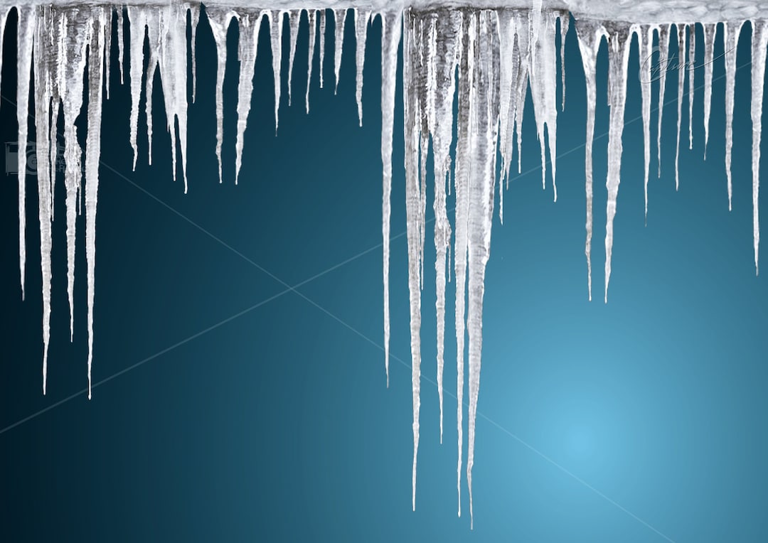 11 ICICLES PNG Files Realistic Winter Photo Overlays, Overlays for Illustrator or Use